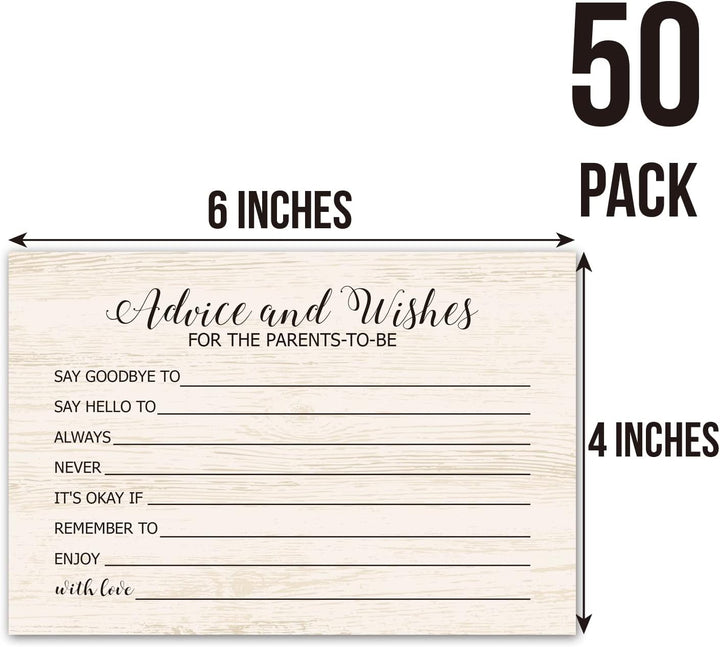 Advice and Wishes for the Mom-To-Be, Baby Advice Cards for New Mom, Perfect for Baby Shower, Baby Shower Game Activities Ideas, New Mom Gifts, Pack of 50, 4X6 Inch