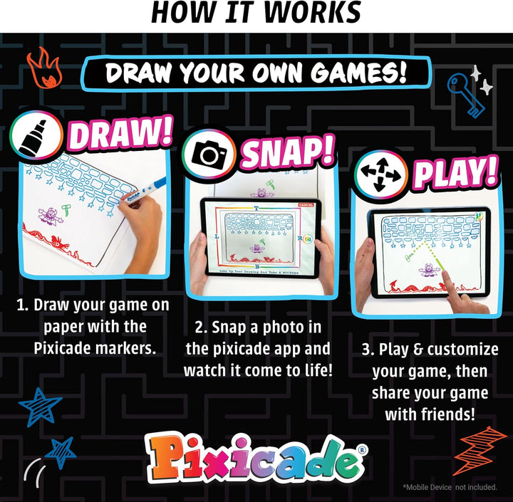 Pixicade! Turn Drawings into Playable Video Games! | Doodle & Draw, Snap Play & Share Instant Video Games! | Mobile Video Game Maker and Creation Studio!