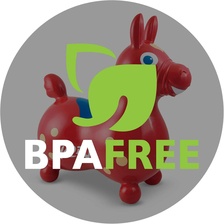 Red Rody Horse | Best Toddler Toy for 1-3 Years Old | Made in Italy | Safe, Inflatable Bouncy Horse for Kids