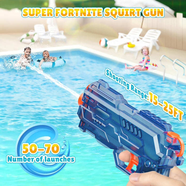 Water Gun for Kids - Leakproof Squirt Gun Adults Summer Super Water Blaster Soaker Small Water Guns Toys for Boys Girls Toddler, 2 Pack Watergun for Pool Beach Outdoor Fighting Toy（Blue Orange