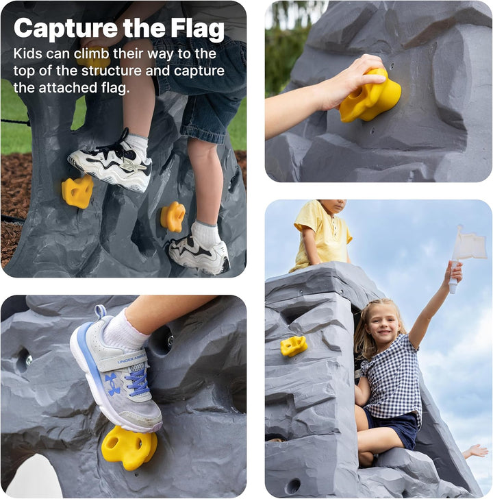 Skyward Summit for Kids, Climbing Wall Playset for Toddlers, Ages 4 –8 Years Old, Easy to Assemble Kids Outdoor Playground for Backyard