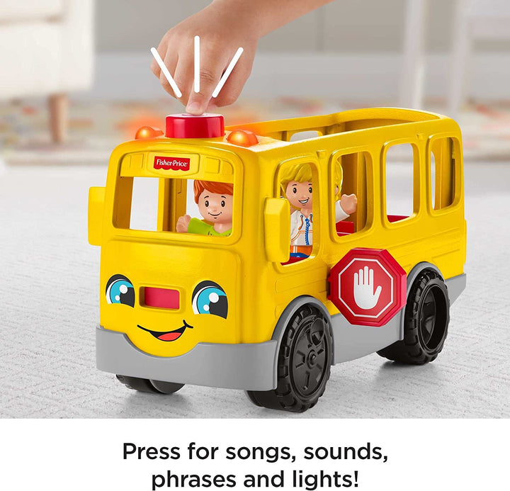 Little People Musical Toddler Toy Sit with Me School Bus with Lights Sounds & 2 Figures for Pretend Play Kids Ages 1+ Years​