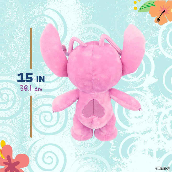 Disney Baby Lilo & Stitch Angel Soft Huggable Stuffed Animal Cute Plush Toy for Toddler Boys and Girls, Gift for Kids, Pink Angel 15 Inches