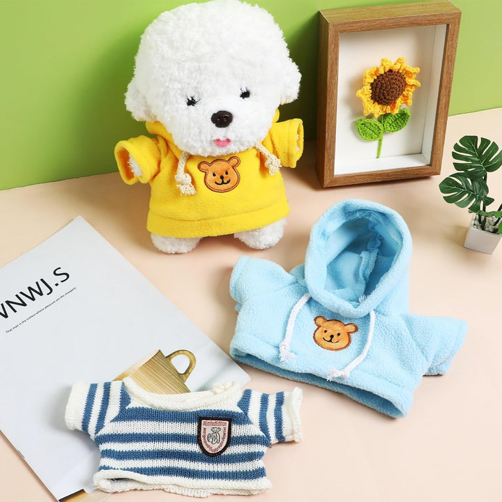 Stuffed Bear Clothes Toy Clothes for Dolls - Plush Toy Bear Sweater Outfits - Plush Bear Dolls Hoodie 3PCS - 2 Bear Hoodies and 1 Bear Sweater for Crafts
