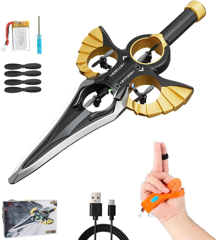 Remote Flying Sword - 3-Speed Control, 2025 New Stunt Flying Sword, 360 Stunt Rollingt Easy to Flying RC Glider, Gift for Teens & Adults (Finger Control-Copper)