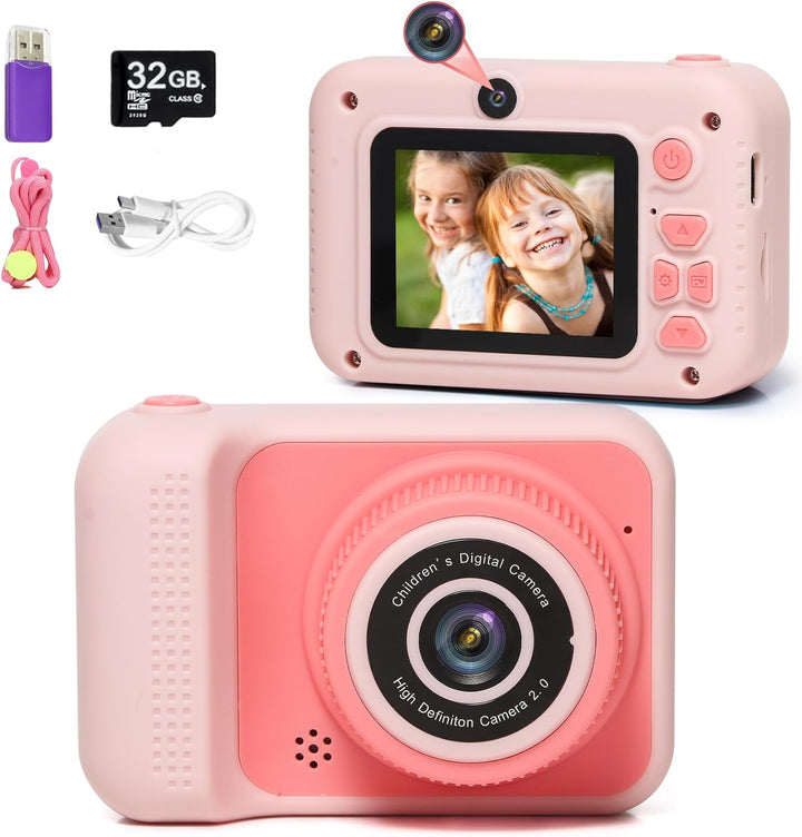 Kids Camera Toys, for Boys and Girls, Digital Camera for Kids, Toddler Camera Christmas Birthday Toy Gifts for Kids Age 3 4 5 6 7 8 9 10 with 32GB SD Card, Video Recorder 1080P HD (Green)