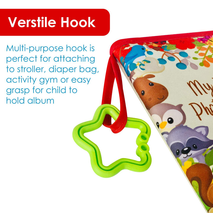 Baby Photo Album - Soft Baby Book First Year Baby Photo Book | My First Book of Photos with Woodland Animals - Baby Album Holds 4X6 Pictures for Memory Album Baby Shower