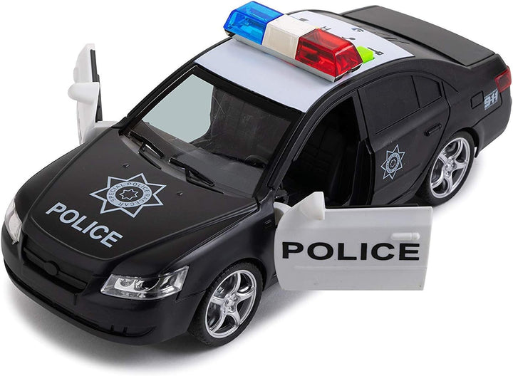 Ambulance Toy Car with Light & Siren Sound Effects - Friction Powered Wheels & LED Lights - Medical Transport Emergency Vehicle, Heavy Duty Plastic Rescue Vehicle Toy for Kids & Children