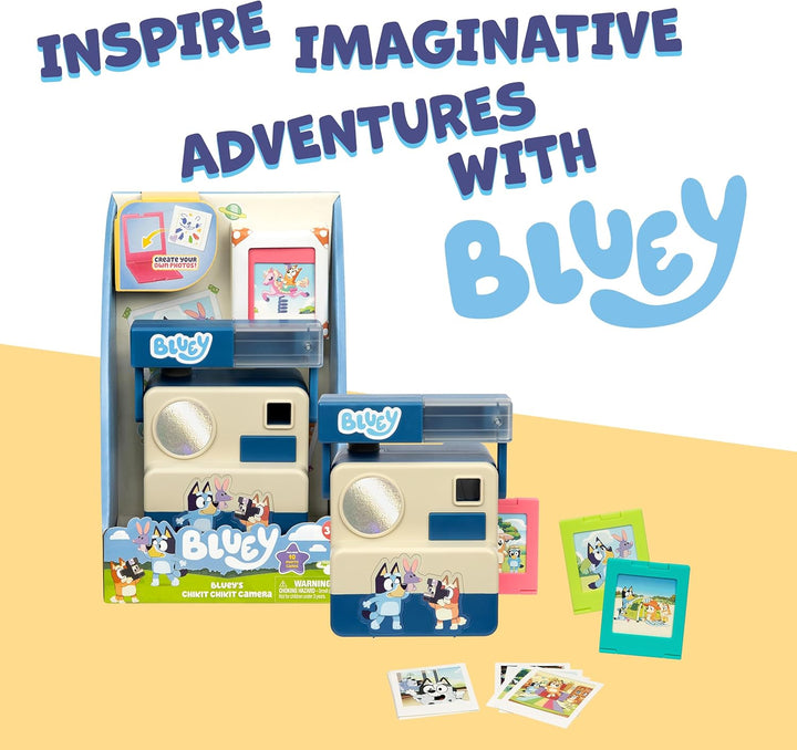 Chikit Chikit Pretend Camera, Role Play Toy Camera for Kids with 10 Photo Cards, 3 Pop-Out Film Cartridges, Toddler Toys Playset for Ages 3+