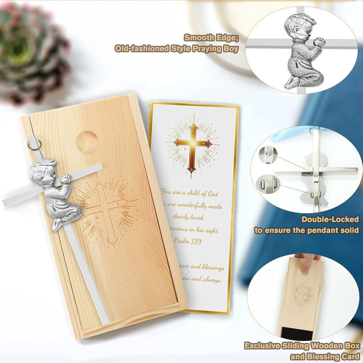 Baptism Gifts for Boys & Girls,First Communion Gifts for Kids,Christening Baby Shower Party 6In Praying Cross