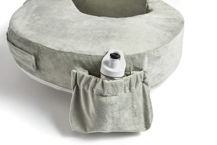 Super Deluxe Nursing Pillow - Enhanced Comfort & Ergonomic Breastfeeding Pillow for Ultimate Support for Mom & Baby - Adjustable and with Handy Side Pocket, Platinum