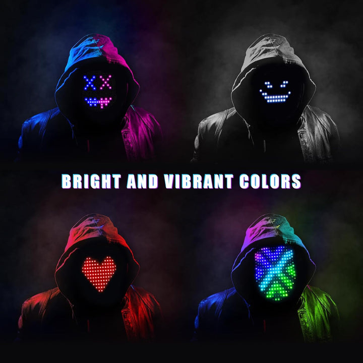 LED Mask Light up Mask with Gesture Sensing, Cool Face Transforming Mask, Perfect Gifts for Halloween Christmas Birthday Cosplay Party