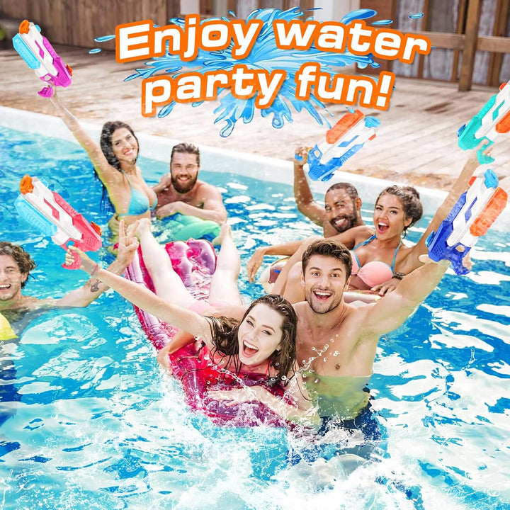 600Cc Water Gun for Kids Adults：6 Pack Squirt Blasters Super Water Gun Soaker with Long Range High Capacity for Boys Girls Summer Swimming Pool Beach Outdoor Water Fighting Play Toys Party Favors