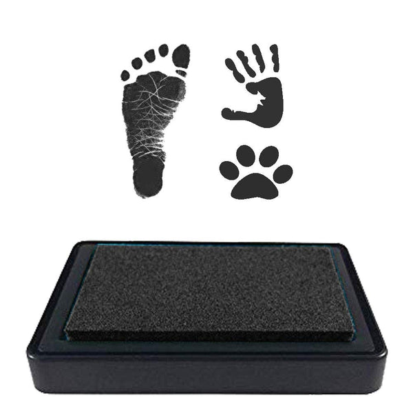Ink Pad for Baby Footprint, Baby Handprint, Paw Print Pad, Create Impressive Keepsake Stamp, Non-Toxic Ink Pad, Perfect Baby Shower Registry Gift for Boys and Girls (Black)