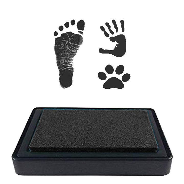 Ink Pad for Baby Footprint, Baby Handprint, Paw Print Pad, Create Impressive Keepsake Stamp, Non-Toxic Ink Pad, Perfect Baby Shower Registry Gift for Boys and Girls (Black)