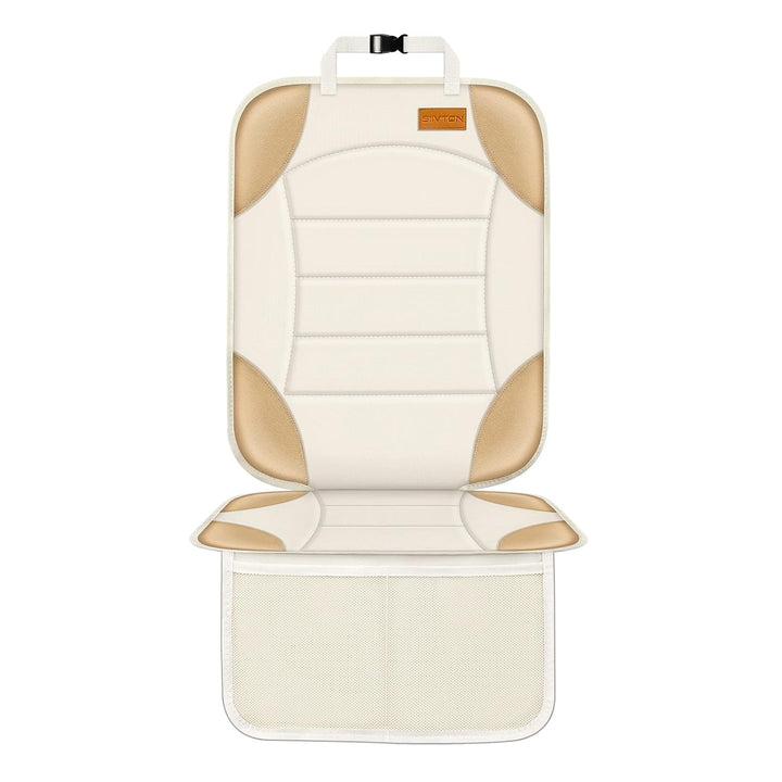 Car Seat Protector for Child Car Seat,Waterproof Car Seat Cover for Leather and Fabric Seats, 2 Mesh Pockets, Non-Slip Bottom,Thick Padding Cushion (Black)