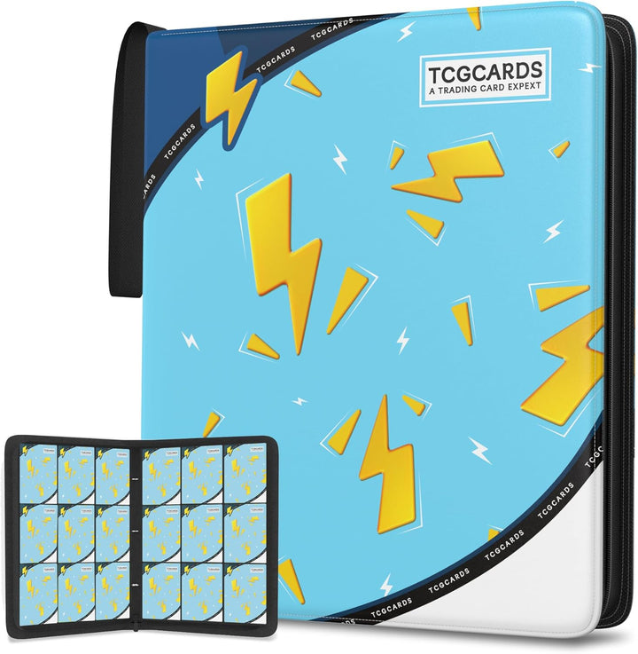 Trading Card Binder 9 Pocket，Card Binder 900 Pockets Card Book Holder Cards with 50 Removable Sleeves，3-Ring Zip Design Mtg/Tcg/Sport Collectible Trading Card Albums Gifts for Boys and Girls (Black)