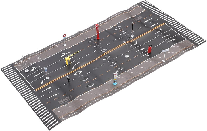 Miniature Traffic Road Model Toy Lifelike Educational Interactive Decorative Miniature Traffic Road Infrastructure Model for Home (English Style B)