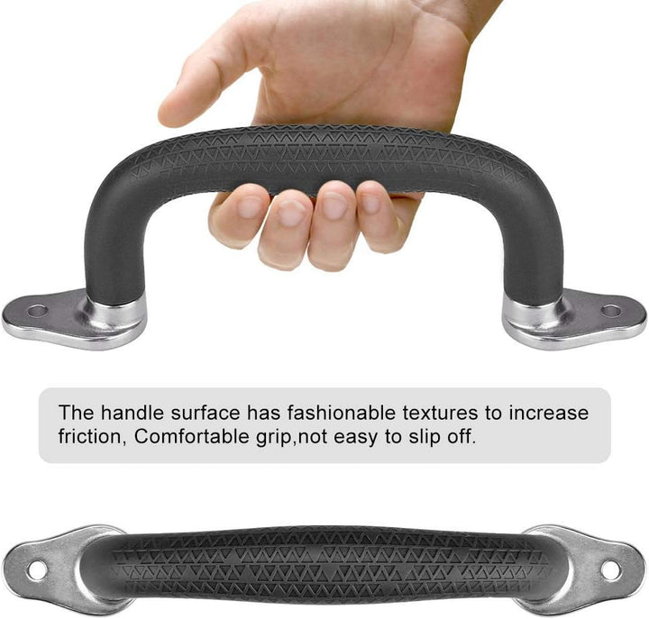Black Playground Safety Handles, Non-Slip Kids Playground Grab Handles, Durable Indoor Outdoor Playset Hand Grips for Playhouse, Treehouse, Climbing Frame, Jungle Gym, Swing Set, 2 Pack