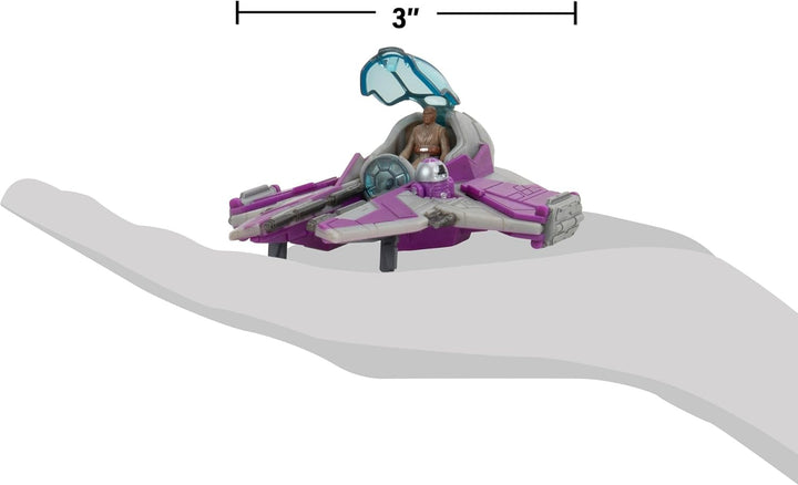 Star Wars Micro Galaxy Squadron Mace Windu’S Jedi Interceptor Mystery Bundle - 3-Inch Light Armor Class and Scout Class Vehicles with Accessories (Amazon Exclusive)