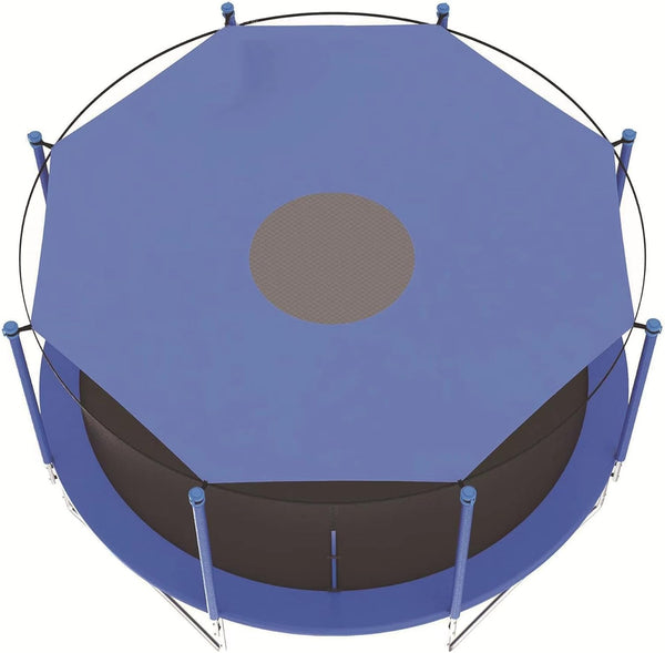 Trampoline Shade Cover for 8FT 10FT 12FT 14FT Trampoline, Sunproof Canopy for Outdoor (Blue, 12Ft for 8 Poles)