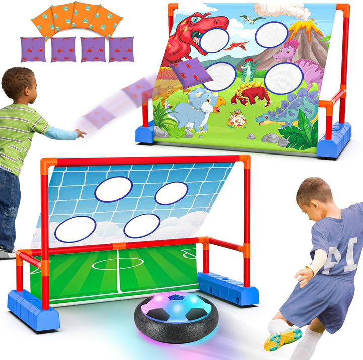 2 Pack Hover Soccer Ball with 8 Pcs Batteries, Air Floating Soccer Toy with LED Lights and Foam Bumper, Indoor Games for Kids 4-8-12, Toys Gifts for 3 4 5 6 7 8 9 Year Old Boys Girls