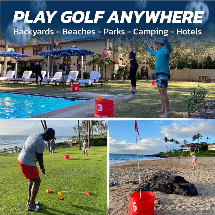 Game Pro the Original Ultimate Backyard Golf Game for Family, Adults and Kids - Portable 9 Hole Golf Course Play Outdoor, Lawn, Park, Beach, Yard