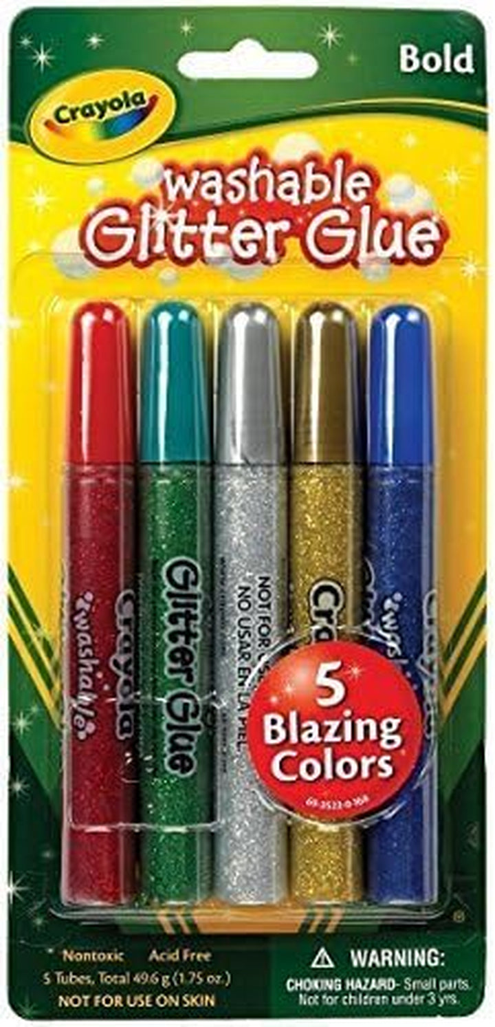Washable Glitter Glue, Bold Blazes, Colors May Vary, 5 Count, 1.75 Oz