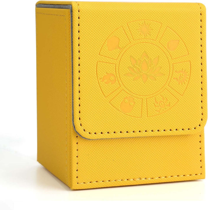 Card Deck Box, 110+ Storage MTG Deck Box with 50 Pcs Card Sleeve, Collectible Trading Card Cases for Magic Commander and More (Black)