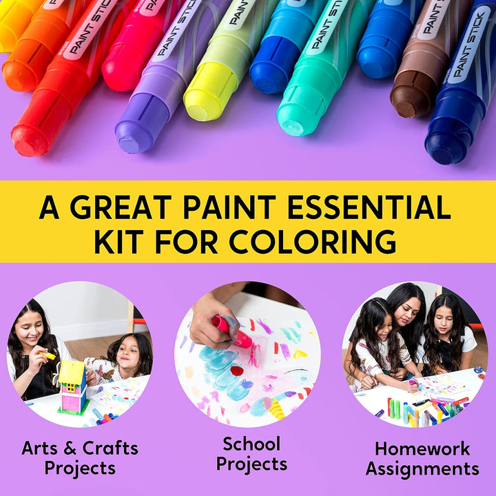 36 Colors Washable Tempera Paint Sticks, Art Supplies, Paint for Kids, Quick Drying and No Mess Arts Project, Gifts for Kids and Artists