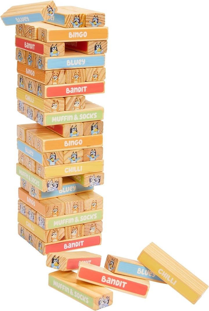 Tumbling Tower – 54 Colorful Wooden Blocks – Fun Family Game – FSC Certified for Children 3 Years and Up