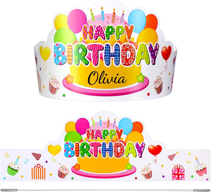 36 Pcs Happy Birthday Crowns for Kids Paper Birthday Hat Crowns for Classroom Gifts Kids' Party(Colorful)