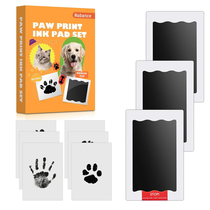 Baby Hand and Footprint Kit, Paw Print Kit for Dog Cats, 6 Inkless Print Pads, 12 Imprint Cards, Nose Print Stamp Pad for Dogs, Clean Touch Baby Footprint Kit, Pet Paw Ink Pad Family Keepsake