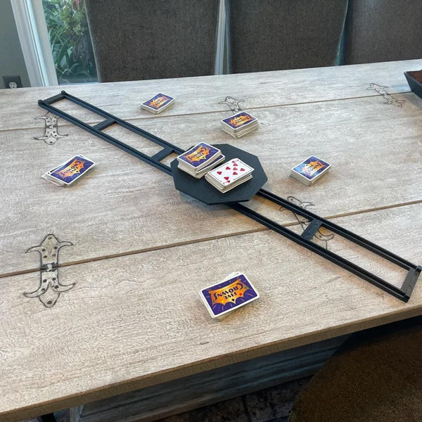Game Glider for Cards, Multi-Color Slider Original, Portable Card Game Glider with 5 Rails, Sliding Cards Effortlessly, Easy to Install (Black)