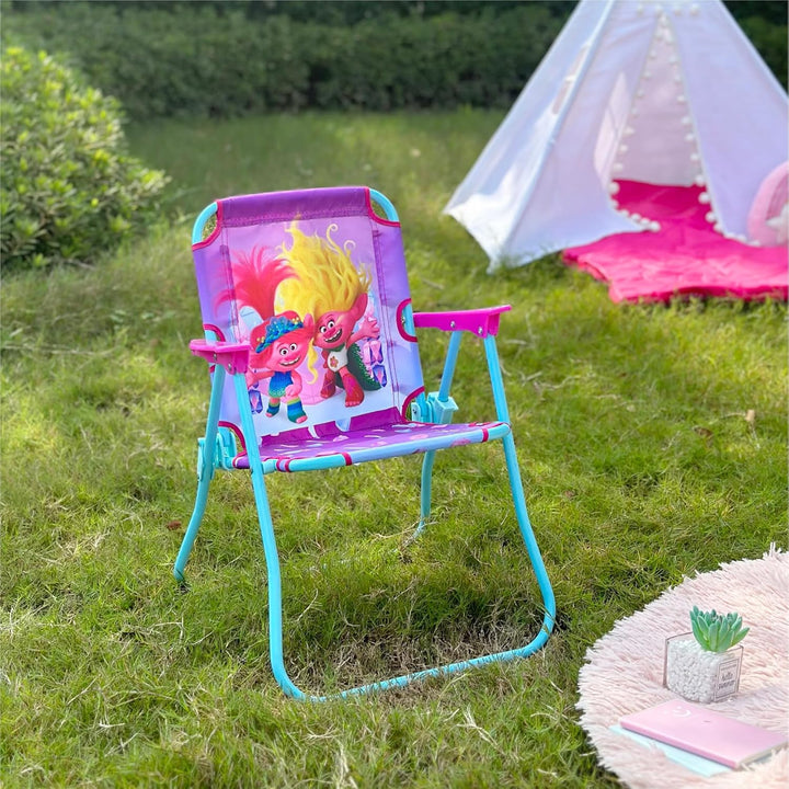 Dreamworks Trolls 3 Outdoor Portable Patio Chair with Folding Metal Frame,Ages 3+