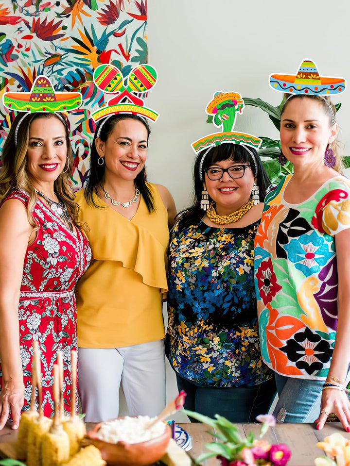 Sombrero Party Hats, Mexican Sombrero Headbands, Colorful Cardboard Cinco De Mayo Headbands, Fiesta Sombrero Headbands
