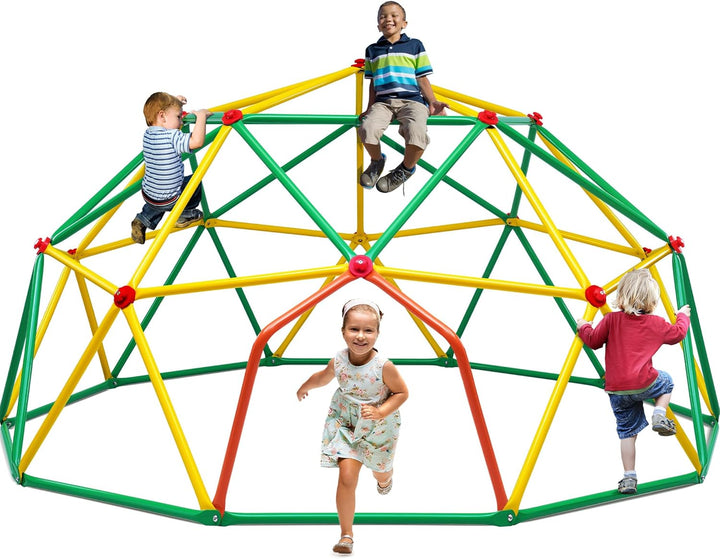10FT Climbing Dome, Experience Ultimate Fun with the 2025 Upgraded Decagonal Geo Dome Climber - Supports 1000LBS Outdoor Playset and Easy Assembly Play Equipment for Kids (Turquoise, 10FT)