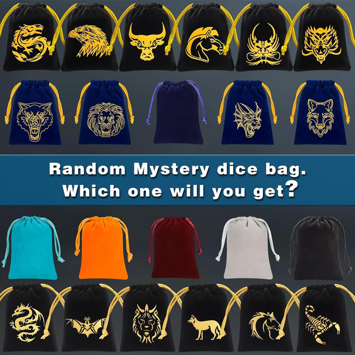 Mystery DND Dice Sets - Random 9 Complete Polyhedral Dice Sets with 9 Random Bags, Wide Range of Patterns, Surprise Blind Box DND Gifts for Dungeons & Dragons, Role Playing Table Game
