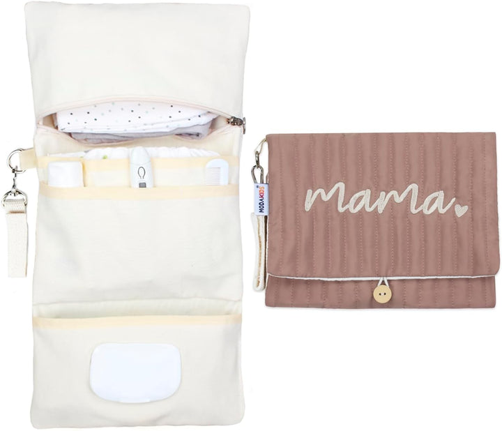 Baby Bag Organizer, Waterproof Mini Diaper, Foldable Mom Travel Set, Diaper Bag Organizer, with Gift for Baby Shower (Flower)