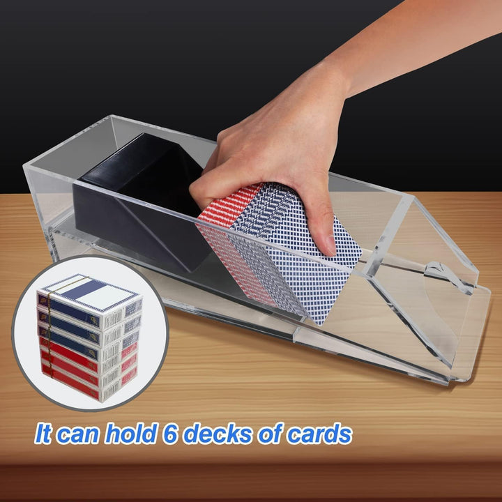 GSE Blackjack Game Combo Set with Blackjack Layout Felt, 6-Deck Automatic Card Shuffler, 6-Deck Dealer Shoe and Discard Holder Tray, 5 Cut Cards. - Great for Family, Casino Game Night