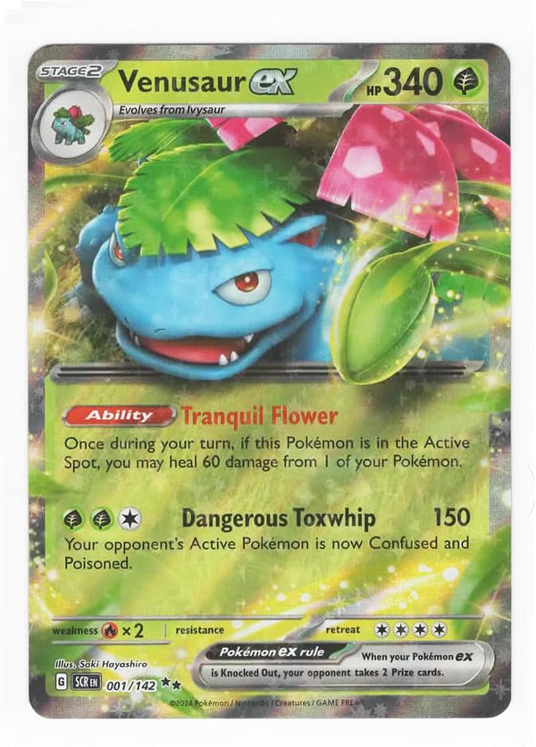 - Venusaur Ex 001/142 - Stellar Crown Double Rare Card