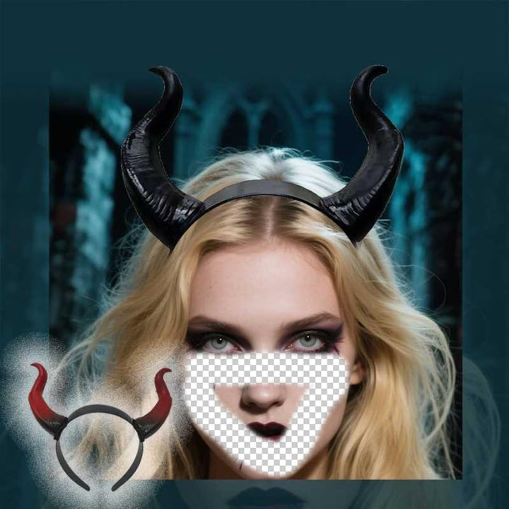 Devil Horns Headband Halloween Hairband, Cosplay Costume Hair Hoop, Hair Accessory for Halloween Parties, Rave