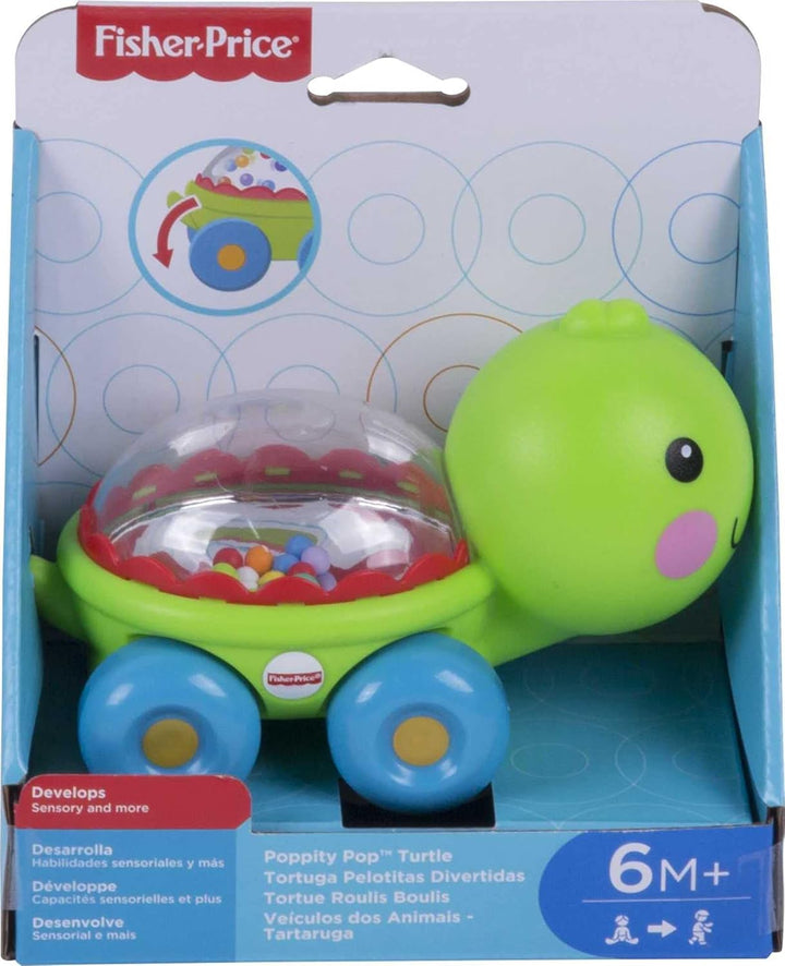 Baby Crawling Toy Poppity Pop Turtle Push-Along Vehicle with Ball Popping Sounds for Infants Ages 6+ Months​