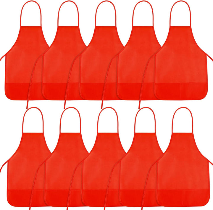 10/20/30 Pcs Kids Painting Apron Kid Art Aprons Toddler Paint Apron Smock with 2 Pockets for Cooking Painting Craft
