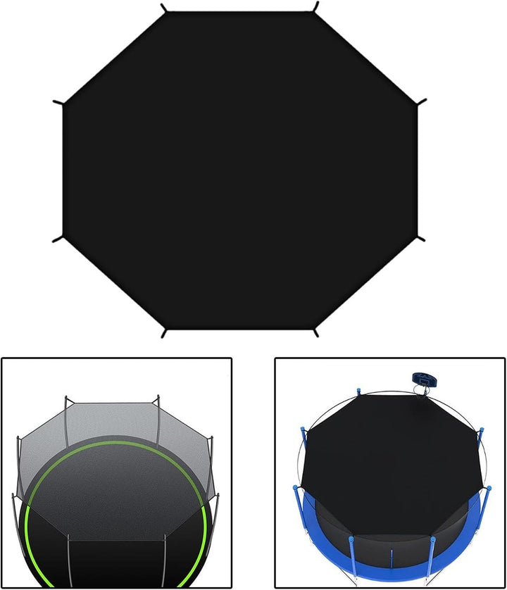 Trampoline Shade Cover, Black Easy to Install for 8 Poles Tearproof Trampolines Canopy, Sun Protection Cover