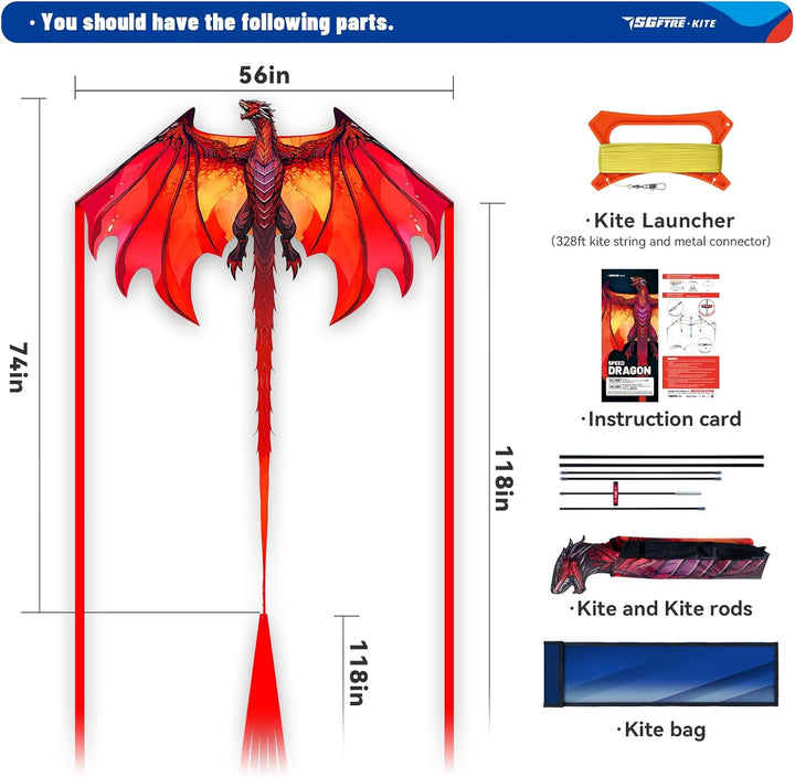 Complete Kite with Handle, Line & Accessories,Easy to Fly for Kids & Adults, Perfect for Beach, Park, Family Outdoor Activities