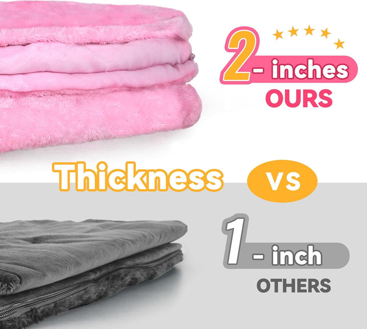 Kids Unicorn Sleeping Bag, Toddler Girl Nap Mat, Plush Animal Slumber Bag 2 in 1 Pink Pillow Daycare Preschool Kindergarten Birthday Gift Travel Sleepover 3 4 5 6 7 8 10 12 Yr Child Teen