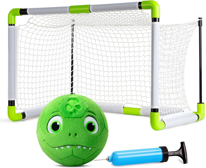 Silent Indoor Soccer Balls for Toddlers 1-3, Inflatable Soft Plush Baby Toddler Soccer Ball Toys Gifts for Kid 3-5 Year Old Boy First Birthday Gift (Dinosaur, Pump Include)