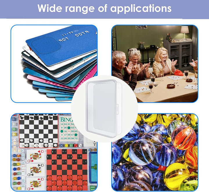 IOUKUKI 4 Pcs Blank Playing Card Cases, Clear Plastic Deck Box Holders for Game Cards & More