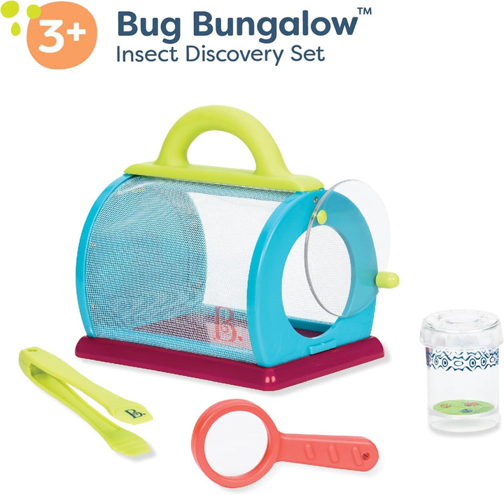 – Bug Bungalow Insect Catching Kit with Mesh Case, Magnifying Container, Tweezers & Magnifier – Educational Outdoor Toys for Toddlers – Nature Exploration Set for 3+ Years